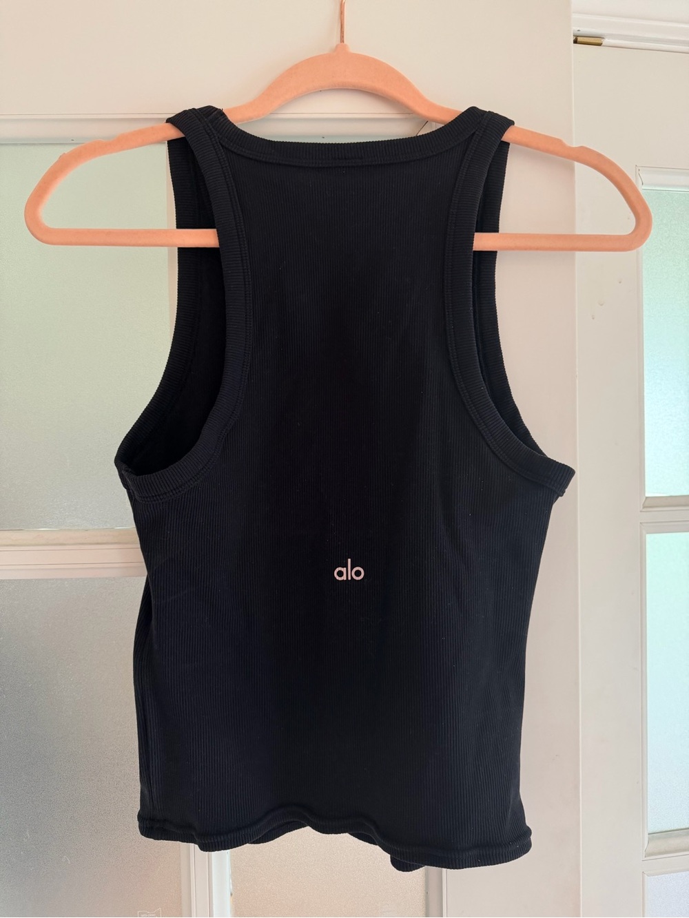 ALO Yoga Black Ribbed Racerback Tank